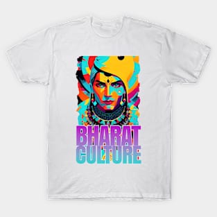 bharat indian culture sticker style graphic illustration T-Shirt